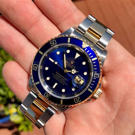 rolex submariner 2 tone blue.